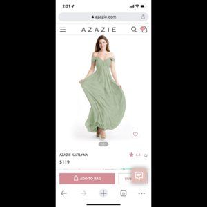 Azazie Kaitlynn Dusty Sage Size 8 Bridesmaid Dress